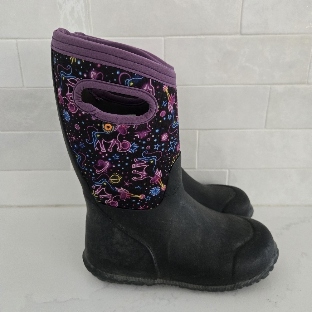 Bogs York Neon Unicorn Classic High Grasp Handles Waterproof Insulated Snow Boot